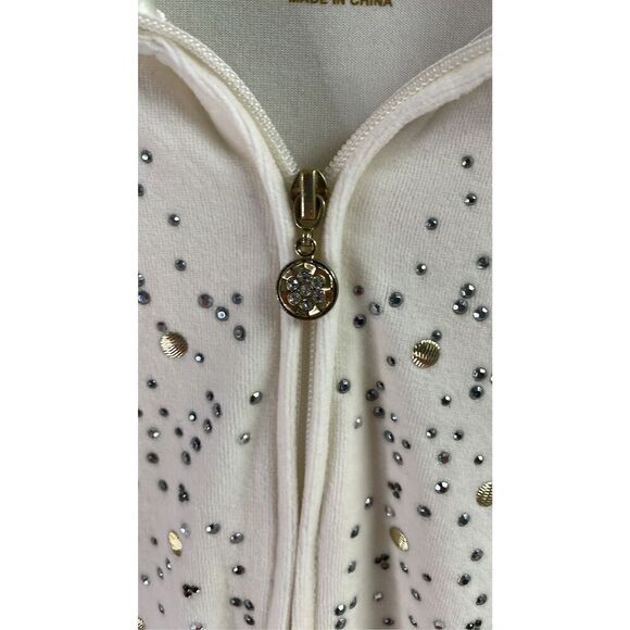 ThreeHearts Velour Off White Studded Jacket New With Tags - Picture 7 of 8